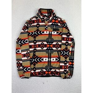 KAVU Sweater Women's Small Multicolor Fleece Pullover Aztec Southwestern Print